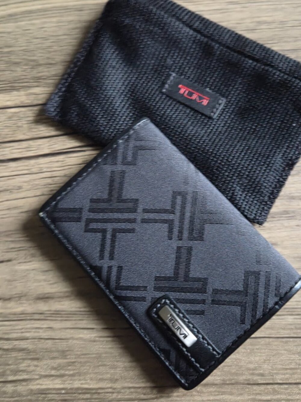 Tumi Black Unisex Card Holder Wallet